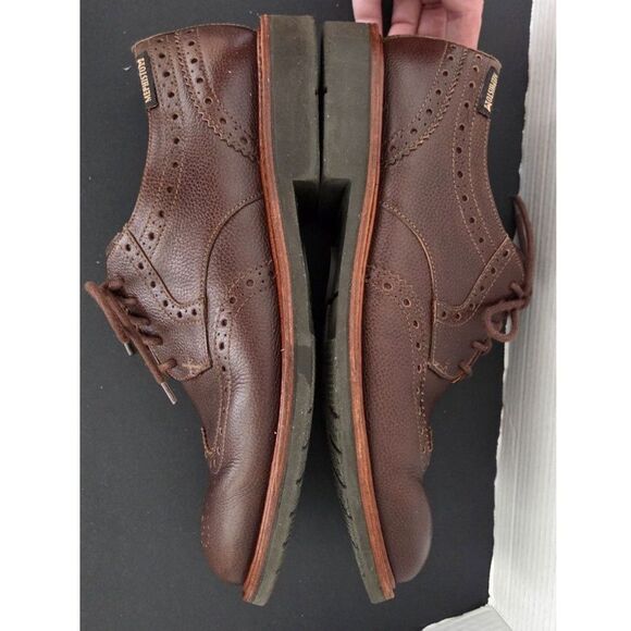 MEPHISTO Goodyear Welt Max Wingtip Derby Oxford Men 10 Chestnut Brown Leather